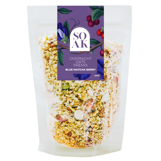 SOAK Overnight Oats Premix - Blue Matcha Berry 400g
