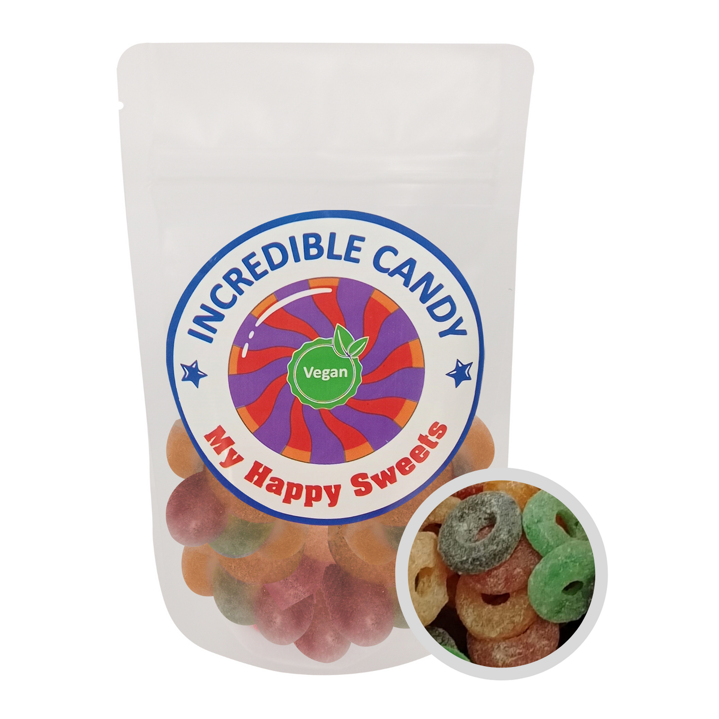 Incredible Candy Vegan Sour Rings 130g